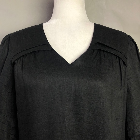 Tyler Boe Black Linen Midi Tier Dress. Size XS - Picture 4 of 11